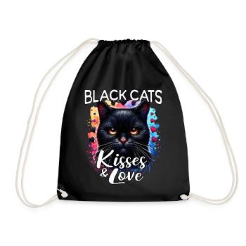 Amour du chat noir - Sac de sport léger - noir - Devant