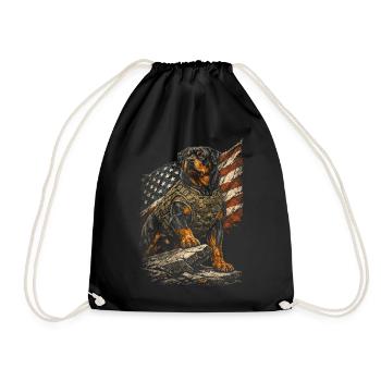 Chien Rottweiler - Sac de sport léger - noir - Devant