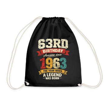 63 Jahre alte Geburtstagslegende 1963 – Vintage - Turnbeutel - Schwarz - Vorne