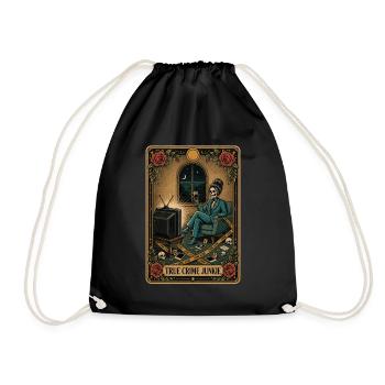True Crime Junkie Tarot Card Mystery - Drawstring Bag - black - Front