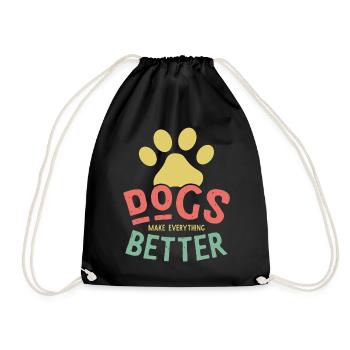 Dogs Make Life Better - Drawstring Bag - black - Front