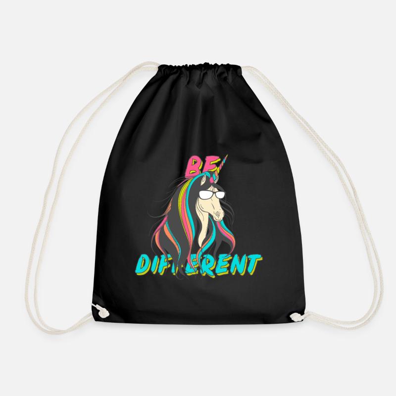 Be Different Nerd Unicorn Party - Drawstring Bag - black