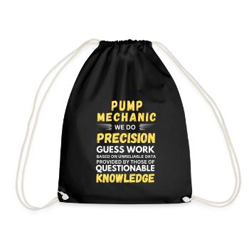 Pump Mechanic - We Do Precision Guesswork - Drawstring Bag - black - Front