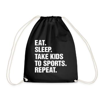 Mange, dors, emmène les enfants au sport - Sac de sport léger - noir - Devant