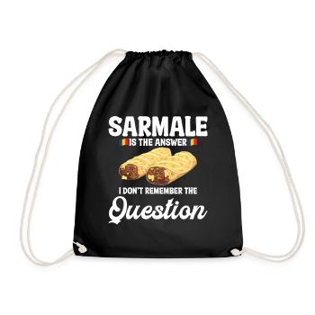 Sarmale Rolls Outfit Sarmale Kostüm Rumänisch - Turnbeutel - Schwarz - Vorne
