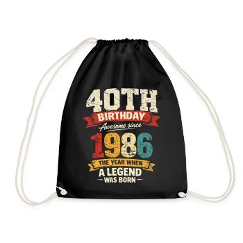 40 Years Anniversary Legend 1986 - Vintage - Drawstring Bag - black - Front