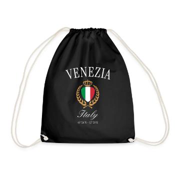 Venedig Italien Wappen Krone – Reise Souvenir - Turnbeutel - Schwarz - Vorne