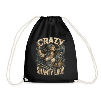 Shanty Chor Seemannslieder Crazy Shanty Lady - Turnbeutel - Schwarz - Vorne