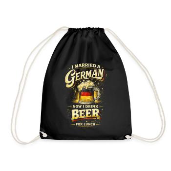 Married to a German - Drawstring Bag - black - Front