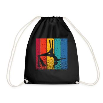 Vertical Cloth Vintage Aerial Acrobatics Aerial Silk - Drawstring Bag - black - Front