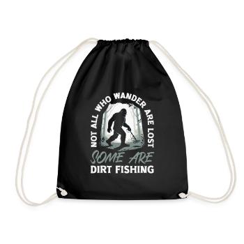 Bigfoot Probes Dirt Fishing Metal Detector - Drawstring Bag - black - Front