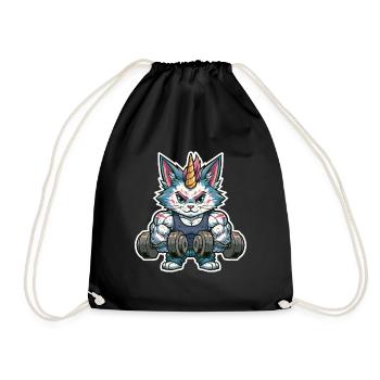 Licorne Chat Culturiste pour Gym Men Fitness - Sac de sport léger - noir - Devant