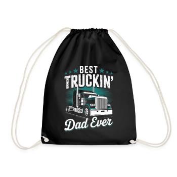 Best Truckin' Dad Ever Vatertag LKW Vatertagsgesch - Turnbeutel - Schwarz - Vorne