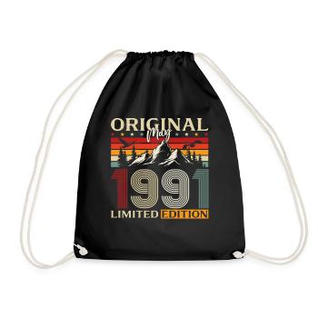 Cadeau du 35e anniversaire Original mai 1991 - Sac de sport léger - noir - Devant