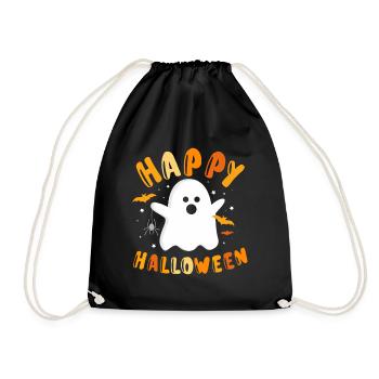 Frohe Halloween-Geistergrafik - Turnbeutel - Schwarz - Vorne