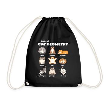 Bases de la géométrie du chat Mathématiques amusantes - Sac de sport léger - noir - Devant
