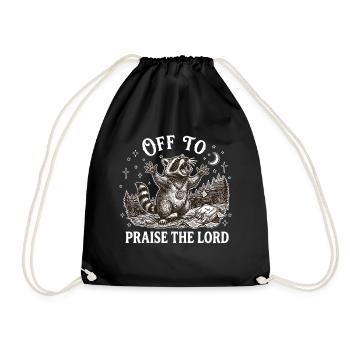 To praise the Lord Christian Waschbär - Drawstring Bag - black - Front