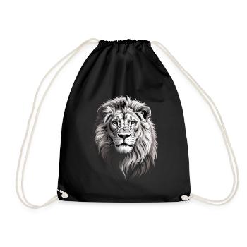 Lion's Head - Drawstring Bag - black - Front