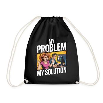 Print Designer My Problem My Pictogram Dad Mom - Drawstring Bag - black - Front