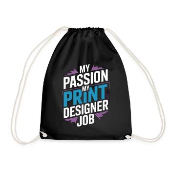 Print Designer My Passion My Creative Designer - Drawstring Bag - black - Front