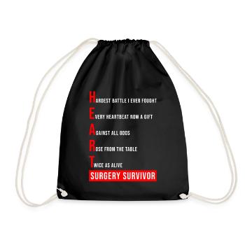 I Survived Open Heart Surgery - Drawstring Bag - black - Front
