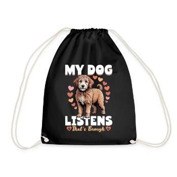 Goldendoodle Dog Breed - Drawstring Bag - black - Front