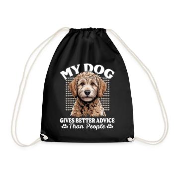 Goldendoodle Dog Breed - Drawstring Bag - black - Front