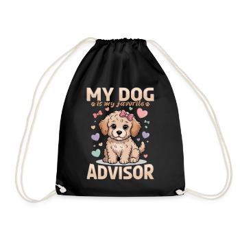 Goldendoodle Dog Breed - Drawstring Bag - black - Front