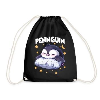 Penguin Pingouin Pyjama Lève-tard, Râle du matin - Sac de sport léger - noir - Devant