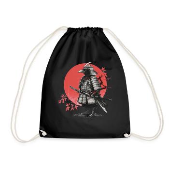 Samurai Crow in Armor - Drawstring Bag - black - Front