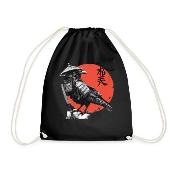 Raven Samurai in Red Sun - Drawstring Bag - black - Front