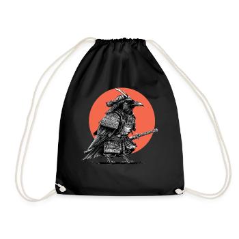 Samurai-Krähe in Rüstung - Turnbeutel - Schwarz - Vorne