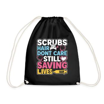 Night Shift Nurse, Tired - Drawstring Bag - black - Front