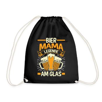 Bier Bierliebhaberin Mutter Mama - Turnbeutel - Schwarz - Vorne
