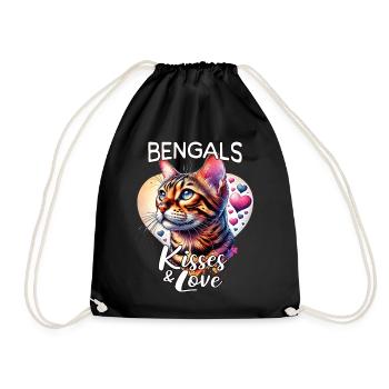 Bengalkatze Liebe - Turnbeutel - Schwarz - Vorne
