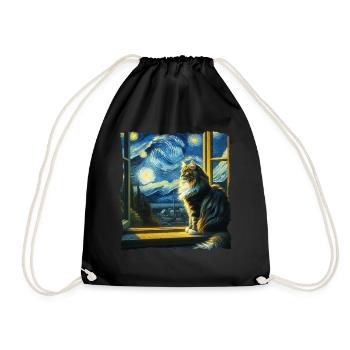 Maine Coon Starry Night - Turnbeutel - Schwarz - Vorne