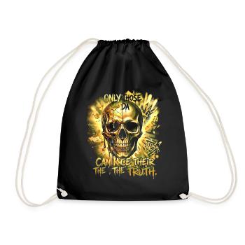 Skull Street Art Graffiti Skull Art Gold - Drawstring Bag - black - Front