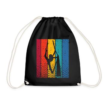 Vertical Cloth Vintage Aerial Acrobatics Aerial Silk - Drawstring Bag - black - Front