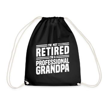 Not Retired, Professional Grandpa - Drawstring Bag - black - Front