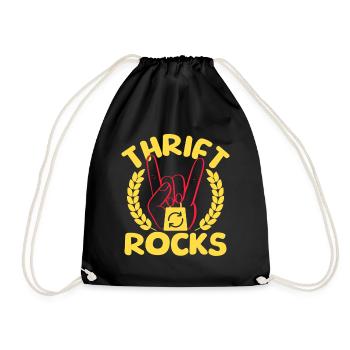 Thrift Shopper Thrift Rocks Thrift Store - Drawstring Bag - black - Front