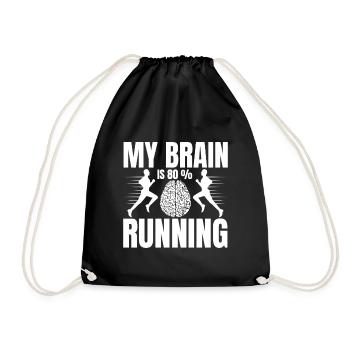 Marathonien : mon cerveau est à 80 % don de course - Sac de sport léger - noir - Devant