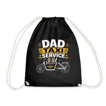 Dad Taxi Service Cargo Bike Families - Drawstring Bag - black - Front