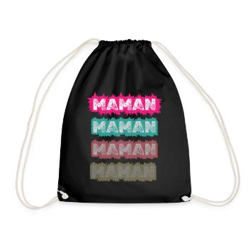 Maman Vintage Coloré – Design Pop Rétro pour Mère - Sac de sport léger - noir - Devant