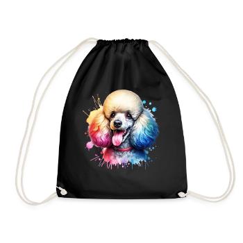Motif du caniche - Sac de sport léger - noir - Devant