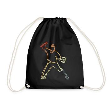 Baseballer Vintage Look - Turnbeutel - Schwarz - Vorne