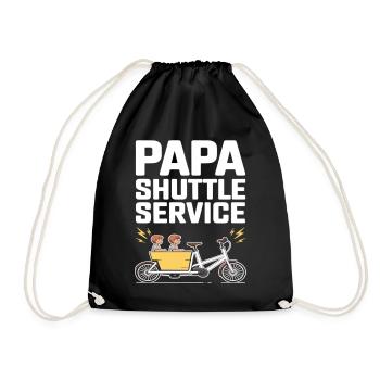 Papa Shuttle Service Cargo Bike Papa - Drawstring Bag - black - Front