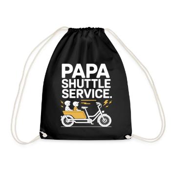 Papa Shuttle Service Cargo Bike Papa - Drawstring Bag - black - Front