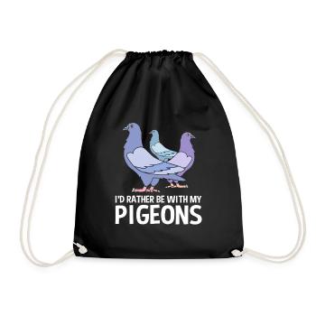 Pigeons Pigeon - Drawstring Bag - black - Front