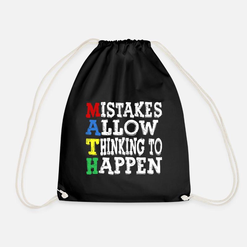 Mistakes Allow Thinking To Happen - Drawstring Bag - black