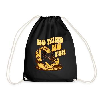 No Wind No Fun - Turnbeutel - Schwarz - Vorne